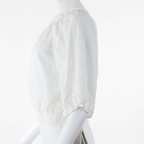 Single Thread Eyelet Off-the-Shoulder Top - Picture 4 of 5
